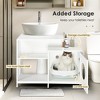 Whisen Double Cat Litter Box Enclosure with Rattan Doors - 3 of 4