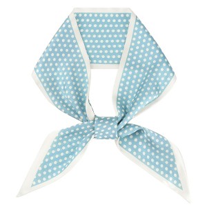 INSPIRE CHIC Women's Polka Dots Contrast Color Skinny Long Satin Silky Ribbon Neck Scarves 1Pc - 1 of 4