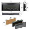 NicBex 44"W Electric Fireplace Wall Mount 3D Infrared Flames Heater Fireplace with Remote Control 3 Levels Flames Brightness Adjustable,Black - 3 of 4