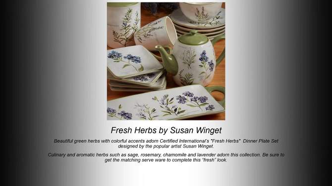 Set of 4 Fresh Herbs Dinner Plates - Certified International, 2 of 5, play video