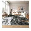 Black 5*7 Ft Modern Abstract Machine Washable Living Room Rug Non Slip Low Pile Colorful Area Rugs For Bedroom Stain Resistant Contemporary Soft Acce - 4 of 4