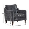 Chenille Accent Armchair with USB Port,Wide Backrest and Side Pocket,31.5" Upholstered Living Room Chair-Baofuwish - 4 of 4