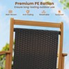 Tangkula Patio Rattan Glider Chair w/ Acacia Wood Frame & Wicker Seat Back Armrests - 3 of 4