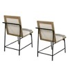 Royal Hampton Side Dining Chair Set of 2, Metal Legs, Oak Brown Rubberwood, Beige Polyester - 2 of 4
