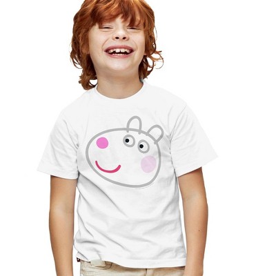 Boys' Short Sleeve Peppa Pig White Out Suzy Sheep Face T-Shirt