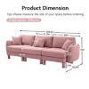 Modern Boucle 3-Seater Sectional Sofa, Sculptural Style Couch with Armrests and Cylindrical Legs, Fabric Couch with Plush Cushion-Coolbibila - 4 of 4