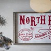 SEVOBAL Party Decor North Pole Trading Company Wall Sign Iron Wood Classic Holiday Style for Christmas Decoration, White Red, 27"*19"*3.8" - 2 of 4