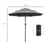 Sapphtopaz 9Ft Patio Umbrella 3 Tiers Market Umbrella Ventilated Top with Crank and Push Button Tilt for Garden, Beach, Lawn, Backyard - 3 of 4