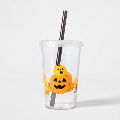 12oz Plastic Pumpkins Tumbler with Straw - Hyde & EEK! Boutique™