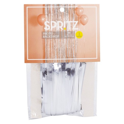Fringe Backdrop Silver - Spritz™ - image 1 of 2