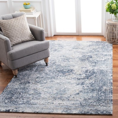 Martha Stewart Blue and Cream Hand-Knotted Wool Area Rug