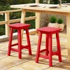 WestinTrends Malibu 24" All Weather Hdpe Outdoor Patio Square Backless Counter Stool (Set of 2) - 2 of 4