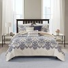 6Pcs Reversible Quilted coverlet Set with Paisley Print and Embroidered Decorative Pillows - 2 of 4
