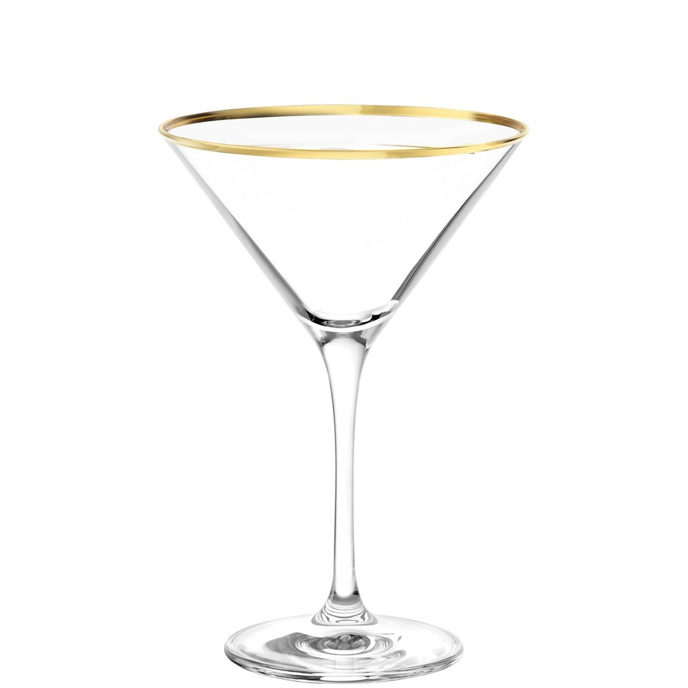 Photos - Glass Set of 4 Cabaret Martini with Gold Rim 8oz Drinkware Glasses - Stolzle Lau