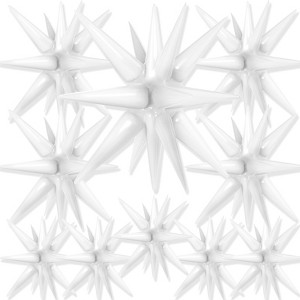 PartyWoo Foil Balloons White Star Starburst 42 27 22 Inch 10 pcs - 1 of 4