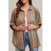 Women's Striped Woven Button Down Top - AnnieWear - 2 of 4
