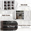 75" Tall Coffee Hutch Cabinet Large Kitchens Storage Pantry Cabinets White Coffee Bar Cabinet Cupboard with Sliding Barn Door - 4 of 4