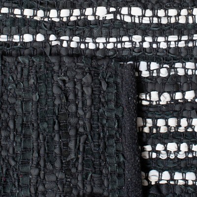 Handmade Light Gray and Black Leather Square Rug