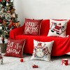 Merry Christmas Snowman Santa Claus Candy Cane Snowflake Throw Pillow Cover, 18 x 18 Inch - 3 of 3