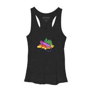 Women's Design By Humans Colorful Desert Iguana and Cactus By bambino Racerback Tank Top - 1 of 2