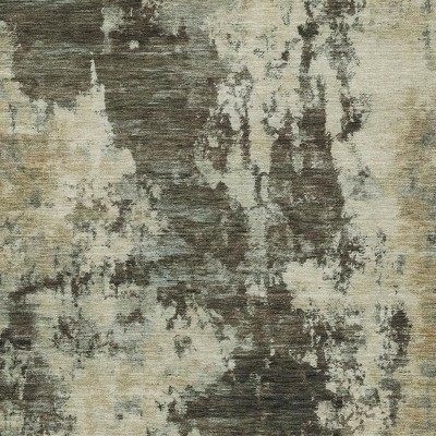 HomeRoots 10' X 14' Brown And Beige Abstract Washable Indoor Outdoor Area Rug