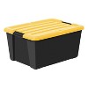 IRIS 45qt Plastic Storage Bins with Lids Black Latching Stackable Totes 4pk - 2 of 2