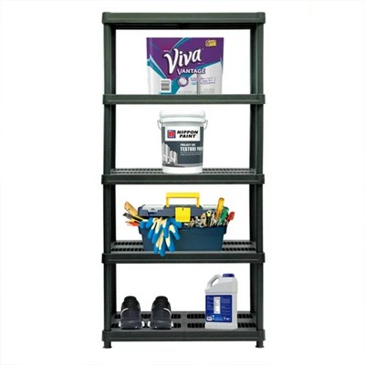 Juggernaut Storage 4 Shelf Plastic Utility Shelving Storage Unit