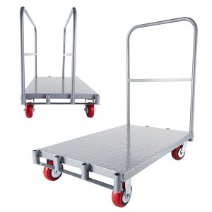 Steel Panel Truck, 2 in 1 Heavy Duty Drywall Cart with Wheels, Platform Flat Bed Cart with 2200 Lbs Capacity - 1 of 4