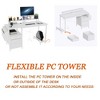 LIVAREEmlen 47.3" Office Desk with Power Outlet, 2 Monitor Stands, 2 Drawers, Side Pocket, Frame Stability Reversible, White - 4 of 4