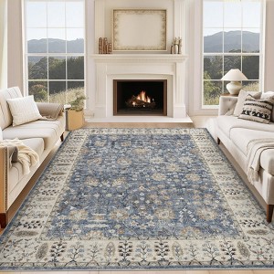 Area Rugs for Living Room, Boho Vintage Print Rugs for Bedroom, Anti-Slip with Low Pile for Dining Room - 1 of 4