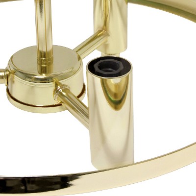 Vintage Gold 13'' Glass Semi-Flushmount Ceiling Light with Iron Accents