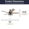 Prominence Home River Run 52" Farmhouse Ceiling Fan with Pull Chain, Bronze - 2 of 4