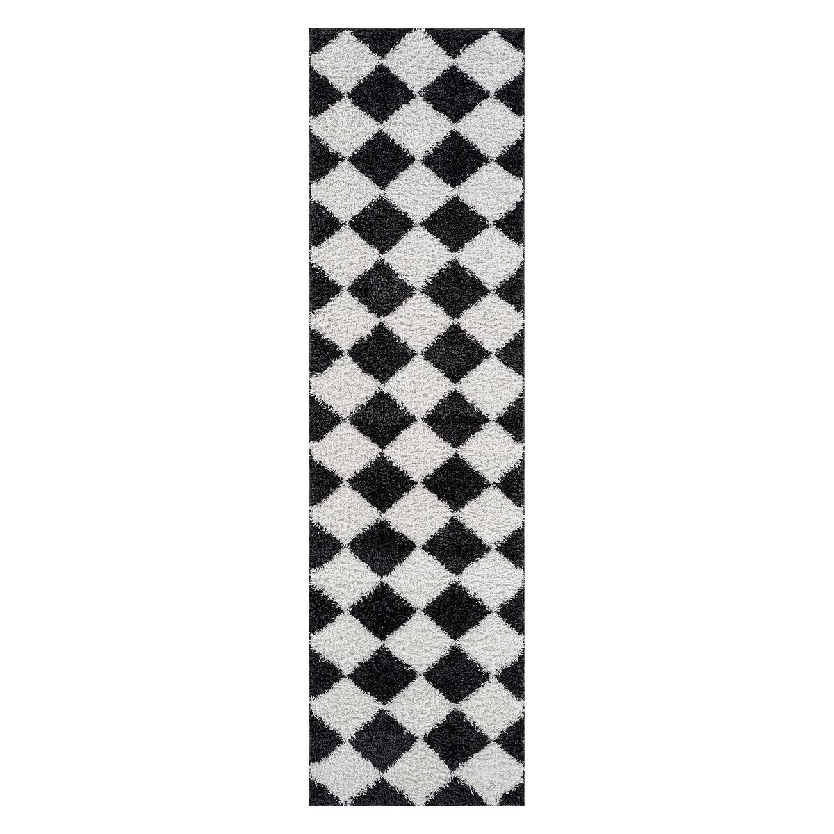 World Rug Gallery Diamond Wave Shag Rug – Cozy Feel for Living Room, Bedroom, or Entryway – Anthracite Dark Gray – Medium Pile