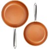 Gotham Steel 10'' and 11'' Stainless Steel 2 Piece Fry Pan Set with Stay Cool Handle - 2 of 4