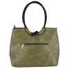 Alyssa Women's Textured Synthetic Leather Tote Handbag with Handle, Olive - 2 of 3