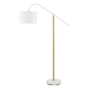 Levitt 61" Floor Lamp - FLL4134 - White/Natural - Safavieh - 1 of 4