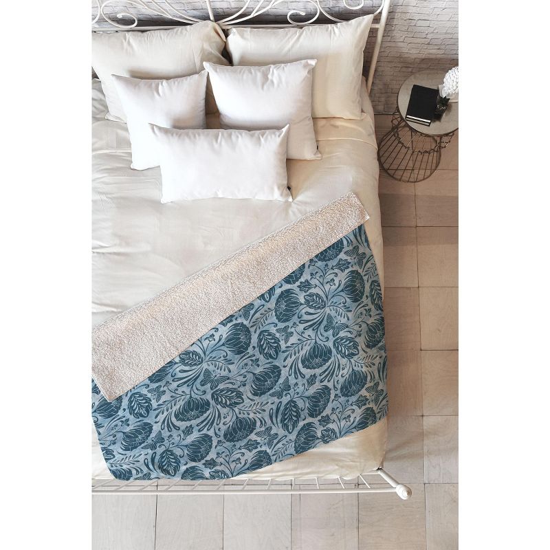 Heather Dutton Arabella Washed Indigo Fleece Blanket - Deny Designs, 1 of 3