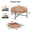Circle Center Table with 2 Drawers, Farmhouse Round Wood Coffee Table with Storage - 2 of 4