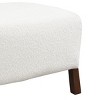 Modern Boucle Ottoman Footrest, White Upholstered Accent Footstool with Square Wooden Legs for Living Room, Bedroom, or Entryway-Tanpinhause - 4 of 4