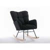 Vynxaria Black Teddy Fabric Rocking Gilder Nursery Chair For Living Room Indoor - 2 of 4