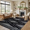 World Rug Gallery Geometric Shag Area Rug – Durable for Living Room, Bedroom, or Entryway – Easy to Clean, Kid & Pet Friendly – Polyester with Jute - 2 of 4