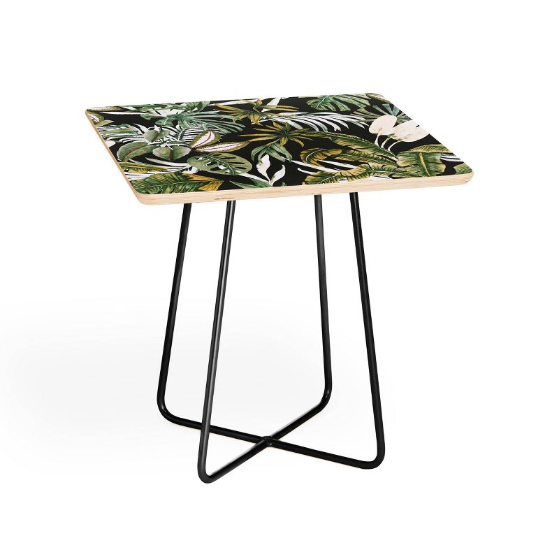 Marta Barragan Camarasa Dark Watercolor Jungle Side Table Black - Deny Designs, 3 of 6