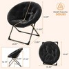 Comfy Oversized Saucer Chair for Adults ¨C Soft Faux Fur Plush Folding Moon Chair, Thick Padded Stable Metal Frame Reading Lounge Chair - 2 of 4