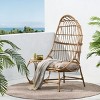 Rattan Outdoor Patio Egg Chair Basket Lounge Seat Chair,Wicker Basket Chair,Patio Chair With Beige Cushion-Cuddlewood - 2 of 4