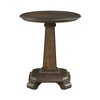 22" Wood Round Pedestal End Table with Fluted Details for Living Room - 2 of 4