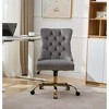 Grungis Velvet Swivel Office Chair with Universal Wheels,Button Tufted Gaming Chairs with Adjustable Height,Modern Computer Chair for Office - 2 of 4