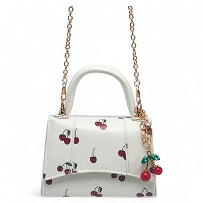 Willow & Ruby Girls' Cherry Print Mini Top Handle Crossbody Bag with Charm for Kids - image 4