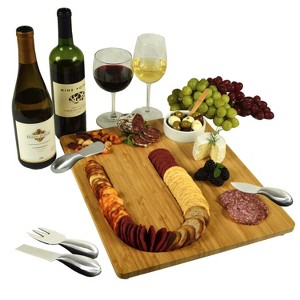 Picnic at Ascot Monogrammed Bamboo Charcuterie, Cheese & Cracker Serving Board - 1 of 3
