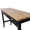 Standing Desk Industrial with Rubberwood Top and Drawers for Garage or Home Office 60in Wide-3irtyhousy - 3 of 4