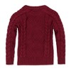 Hope & Henry Boys' Organic Long Sleeve Raglan Fisherman Cable Sweater, Oxblood Fisherman, 18-24 Months - 3 of 4